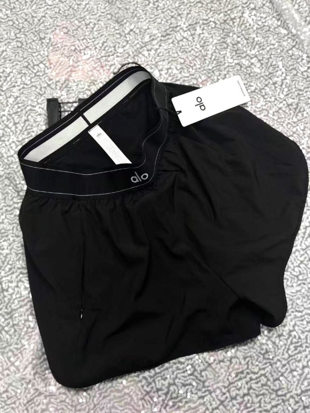 🎾ALO Yog Match Point Shorts Black High-Waisted Slimming Tennis Training Shorts - Picture 8 of 8
